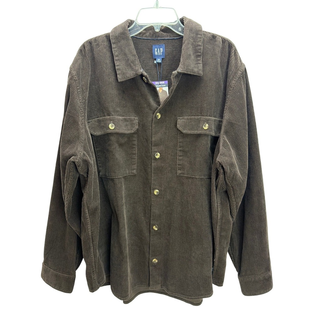 Gap Mens Brown Corduroy Shirt Jacket Shacket Size XXL